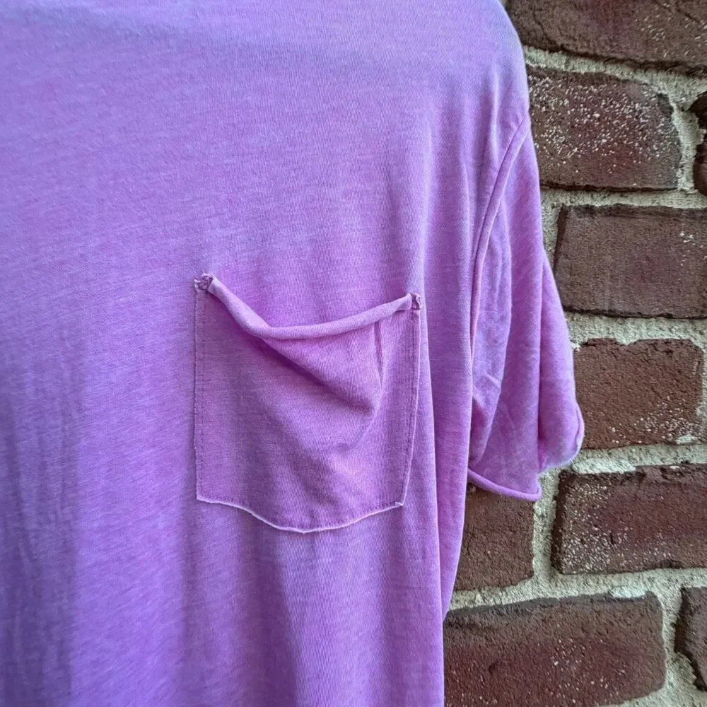 Free People X We The Free Vella Pocket Burnout Oversized Tee pink XS NEW